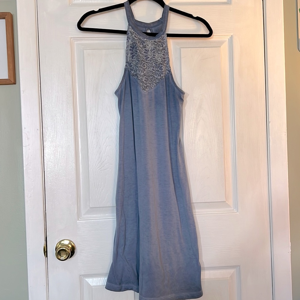 Mudd XS blue halter dress with lace